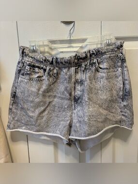 rag & bone Black & White Acid-Wash Faux Denim 100% cotton Shorts